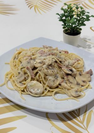 Foto resep Spaghetti Carbonara Mushroom