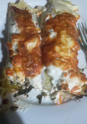 Una foto de Canelones de verdura y carne