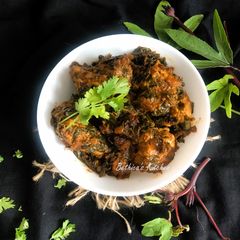 A picture of Gongura Chicken (Chicken Cooked with Sorrel Leaves - Andhra Style).