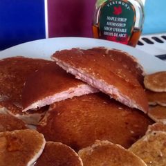 A picture of Vickys Bacon Surprise Pancakes, GF DF EF SF NF.