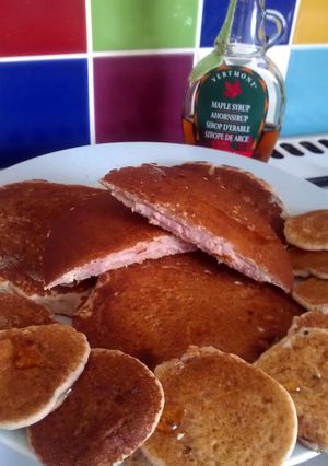 A picture of Vickys Bacon Surprise Pancakes, GF DF EF SF NF.