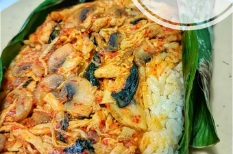 Resep 08. Nasi Bakar Ayam Jamur Pedas Wajib Dicoba