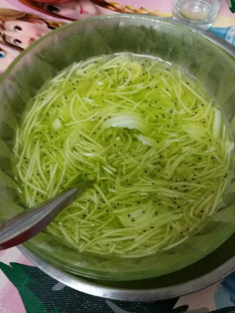 Anti Ribet, Memasak Es serut melon selasih kelapa Kw Istimewa