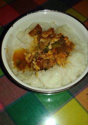 Foto resep Nasi tim jamur udang