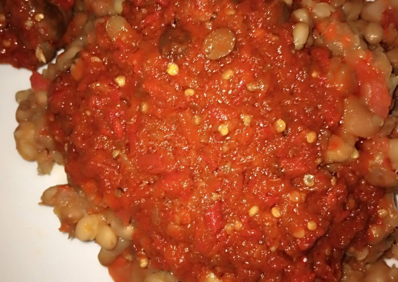 White beans with palm oil stew