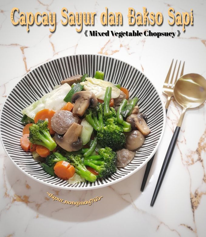 Foto resep Capcay Sayur & Bakso Sapi