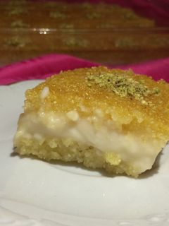 صورة لوصفة بسبوسة بالقشطة