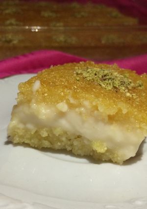 صورة لوصفة بسبوسة بالقشطة