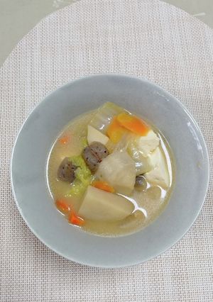 A picture of Our Family's Miso Kenchin Soup.