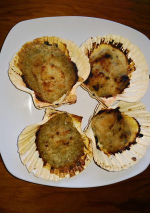 Una foto de Vieiras rellenas gratinadas
