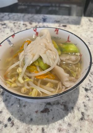 Una foto de Ramen vegetariano de setas