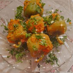 Stuffed Shimla Mirch or Stuffed Capsicum 😋 A picture of Stuffed Shimla Mirch or Stuffed Capsicum 😋.