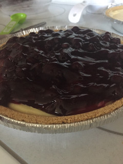 A picture of Blueberry cheesecake.