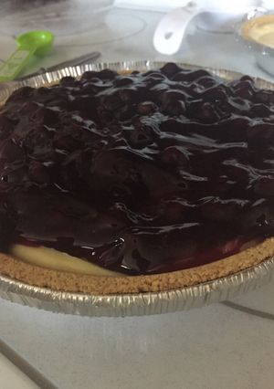 A picture of Blueberry cheesecake.