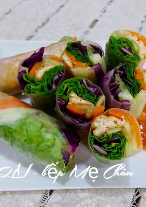 Hình của món Gỏi cuốn chay ngủ sắc.
