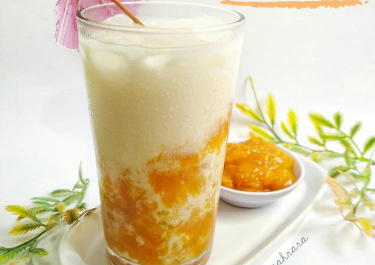 Proses memasak Korean Fresh Mango Milk 🍹 yang enak