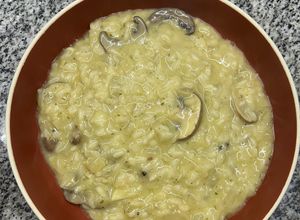 Una foto de Risotto de champiñones y queso azul 🧀