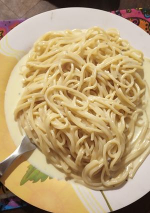 Una foto de Fideos con salsa roquefort