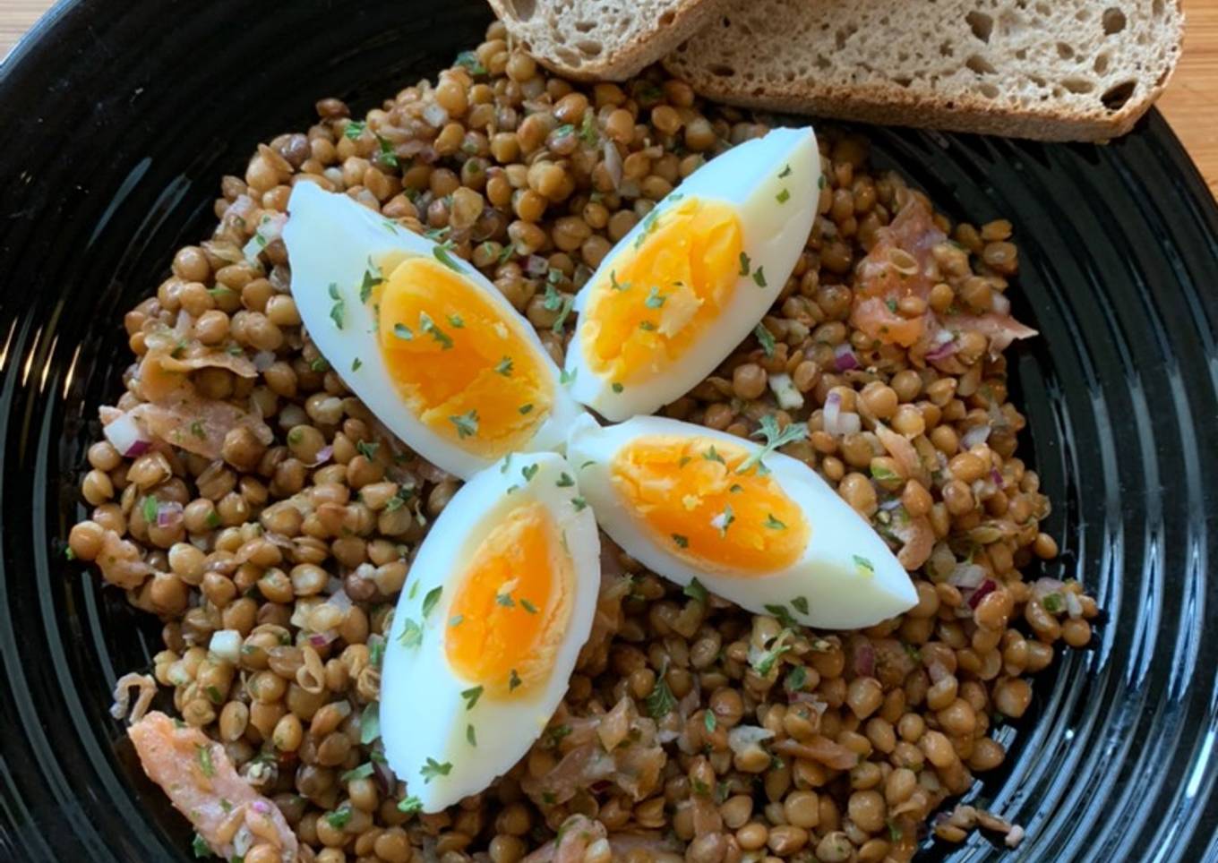 Simple Way to Make Super Quick Homemade Salade de lentilles truite fumée