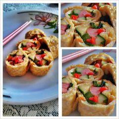 A picture of spicy roll omelette.