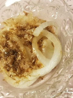 A picture of Easy Onion with Bonito Flakes and Soy Sauce.
