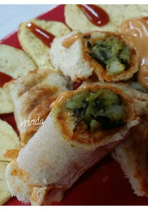 A picture of Grilled Spinach & Potato Cheesy Rolls.