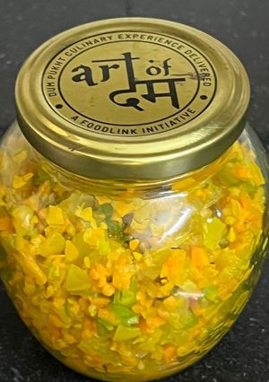 A picture of Instant Amla, Fresh Haldi & Green Chili Pickle.