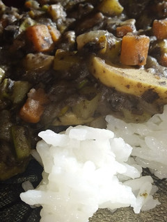 Una foto de Arroz con salsa de frijol negro