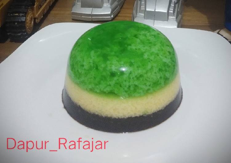 Resep masakan Pudding Lumut Mentega Coklat | Langkah Membuat Pudding Lumut Mentega Coklat Yang Enak Dan Lezat