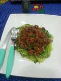 Spaguetti de zuccini (spiralizer) con salsa roja 