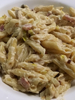 Una foto de Macarrones carbonara con salsa de setas