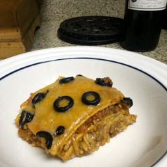 A picture of enchilada lasagna.