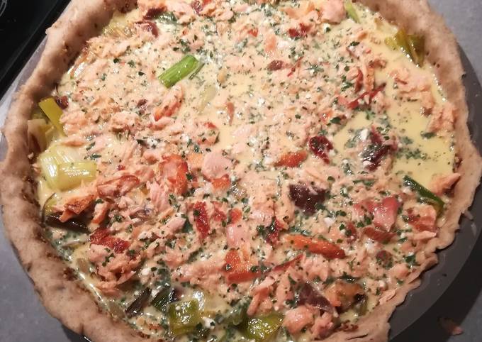 Guide étape par étape pour Préparer Super Rapide Fait Maison Quiche saumon poireaux