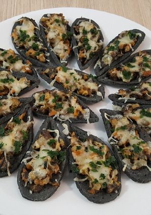 Une photo de Moules à croquer farcies aux champignons et gratinés
