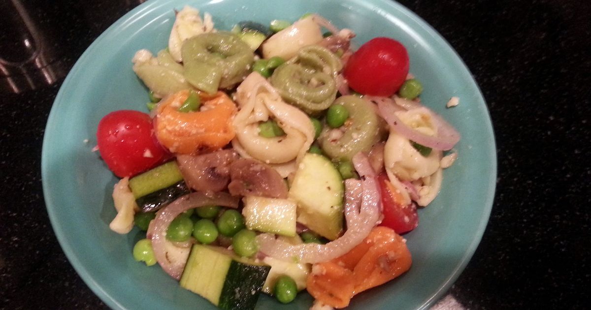 Vegetarian Tri Color Tortellini Pasta Salad Recipe By Weekend Warriors