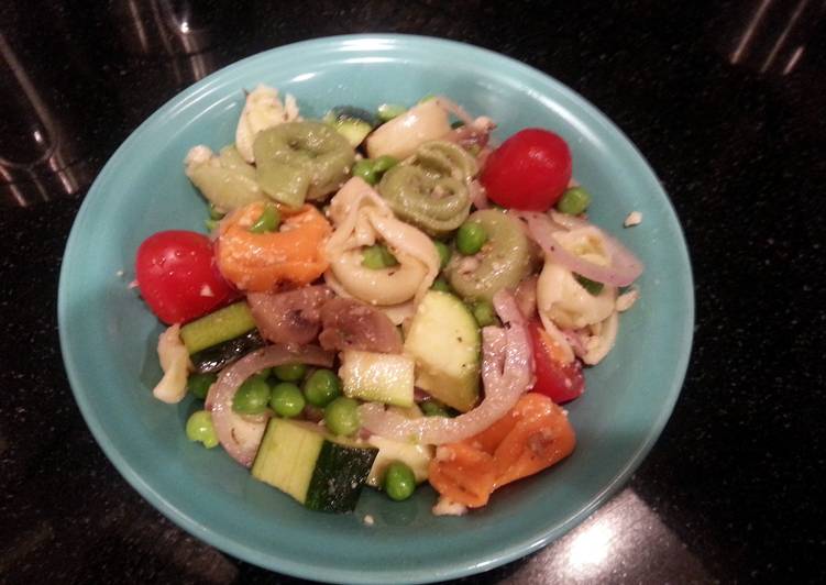 Simple Way to Make Award-winning Vegetarian Tri Color Tortellini Pasta Salad