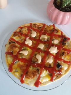 عکسی از دستور پیتزا مرغ و قارچ