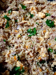 A picture of Fried Quinoa with tuna.