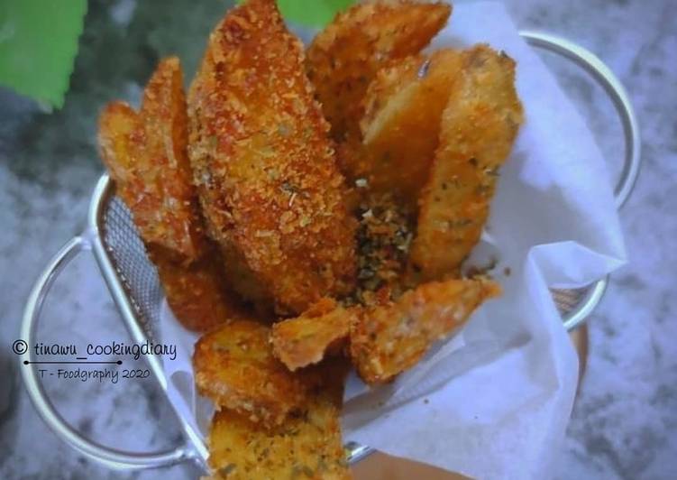 Resep Potato wedges home made yang Menggugah Selera