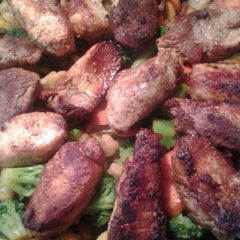 A picture of Szechuan pepper Pork and vegetables  .