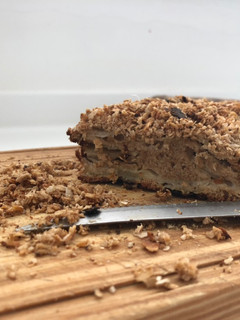 Una foto de Budín de capas de manzana