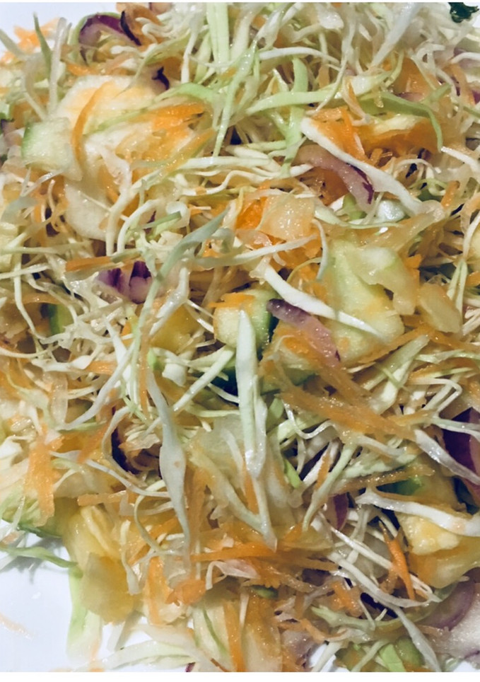 A picture of Cabbage apple cucumber salad.