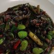 Sambal tumis cumi Pete masak itam
