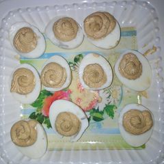 A picture of Deviled eggs.