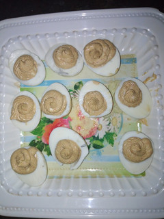 A picture of Deviled eggs.