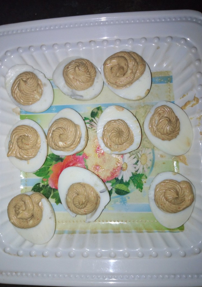A picture of Deviled eggs.