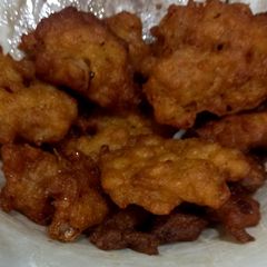A picture of Leftover dal mash sa pakoray, (fritters).