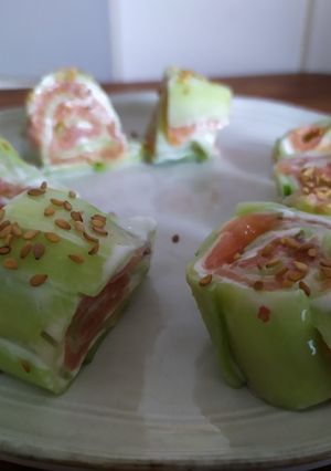 Une photo de Maki saumon/concombre