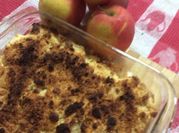 Una foto de crumble de manzana sin azucar