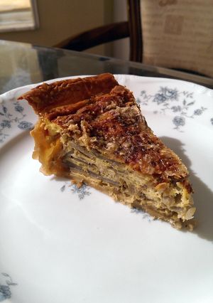 A picture of Sunchoke (Jerusalem Artichoke) and Leek Breakfast Pie.